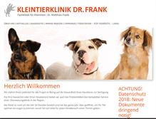 Tablet Screenshot of kleintierklinik-frank.de